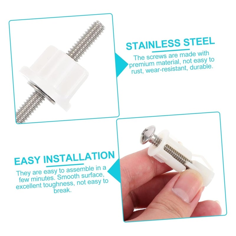 Toilet Seat Hinge Bolts And Nuts Set Durable High Toughness Easy Install Bathroom Repair Accessories - Image 3